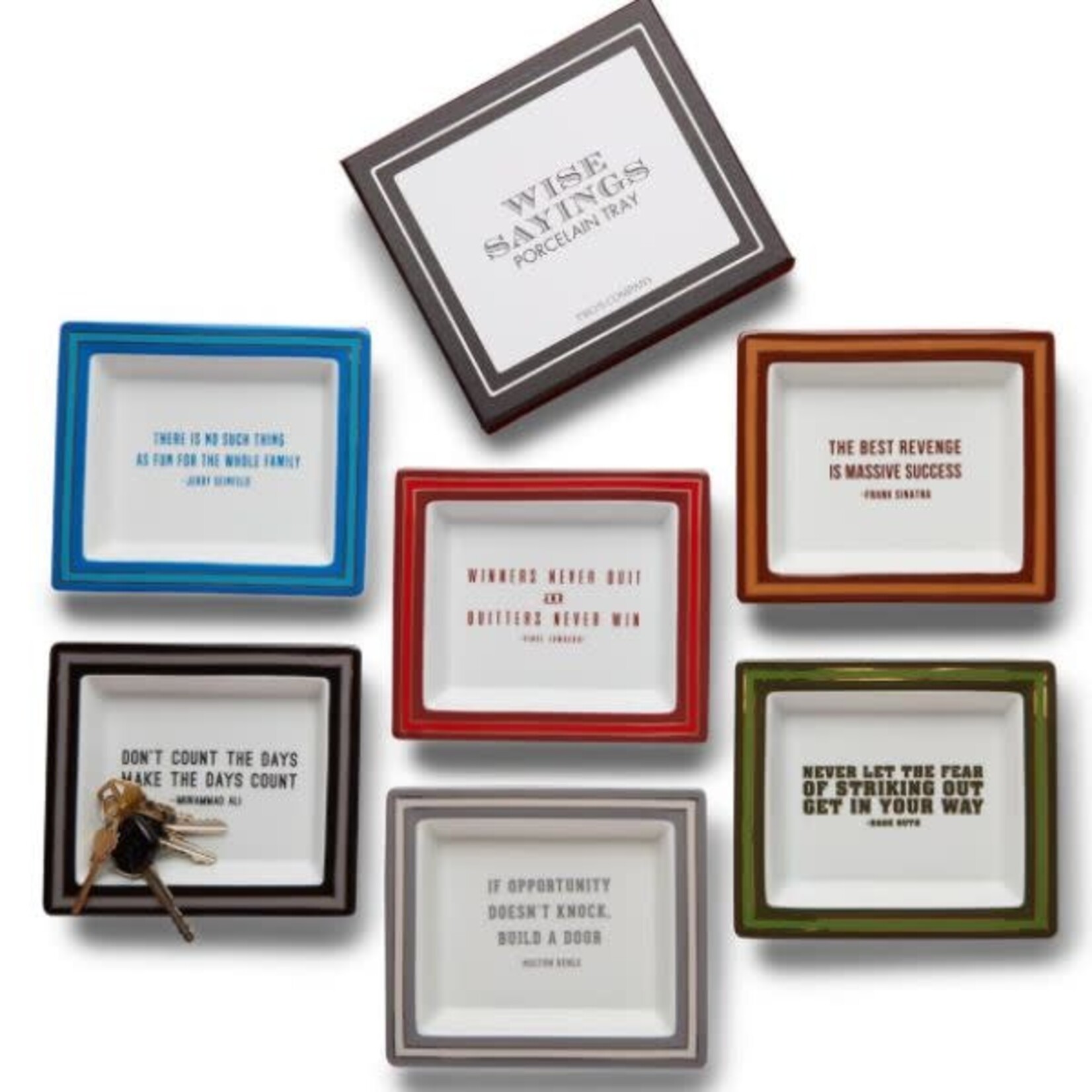 Porcelain Desk Tray, Assorted Sayings, 6.5 x 5.75 in.