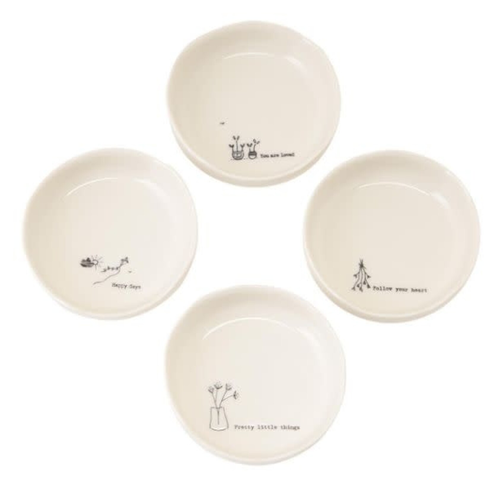 Porcelain Decorative Change Bowl, Assorted Sayings, 4 in.