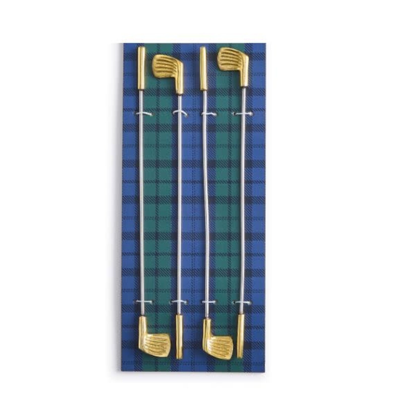 Golf Club Stirrers, Gold, Set of Four, 8.5 in.