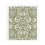 Swedish Dishcloth, Scandi Bloom, Olive Green