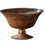 Antique Etched Compote, Copper, 11.2 X 11.2 X 7.7 in.