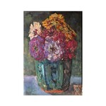 Summer Zinnias Remarque Wall Art, 24 X 36 in.