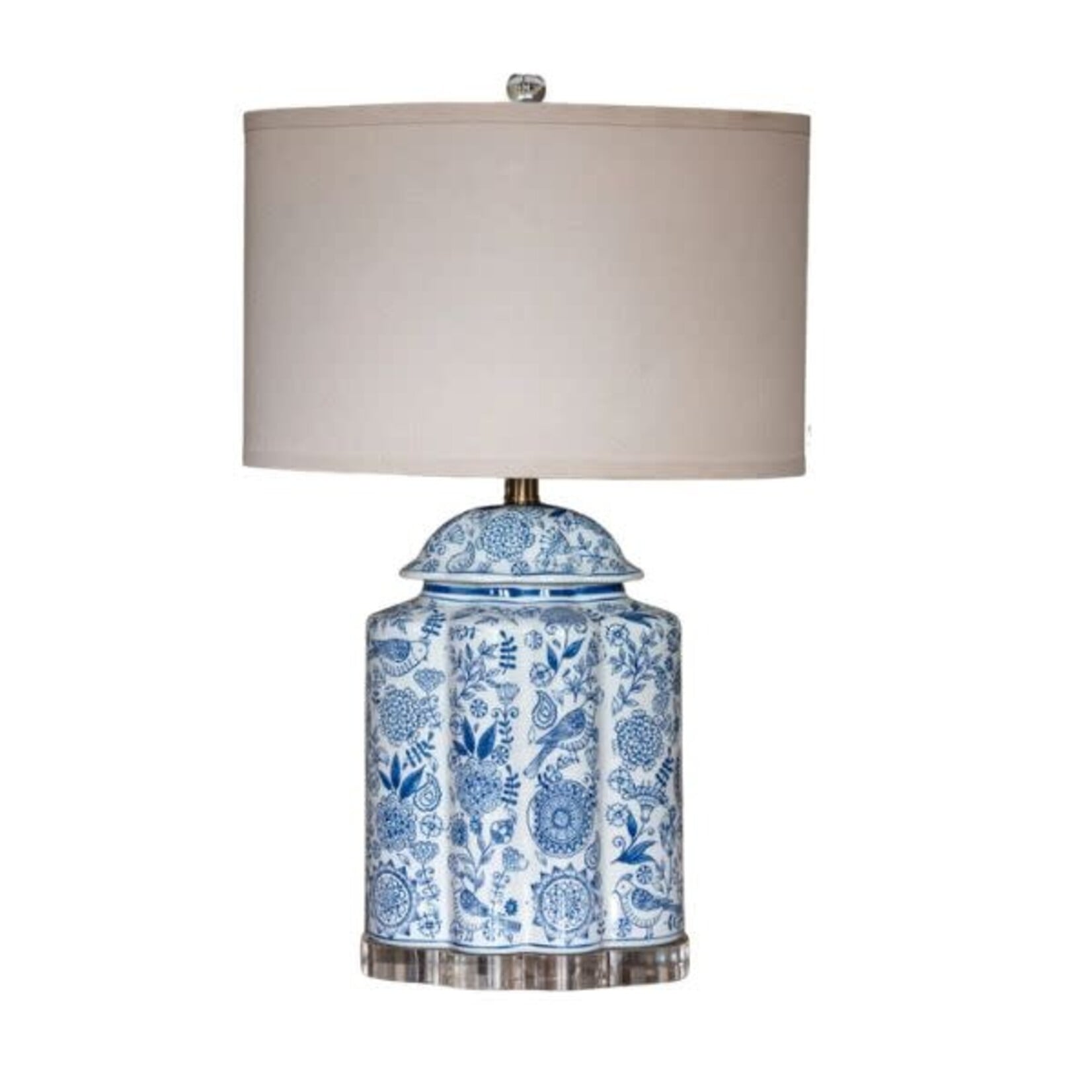 Petal & Plume Porcelain Lamp, 16 X 10.5 X 23 in.