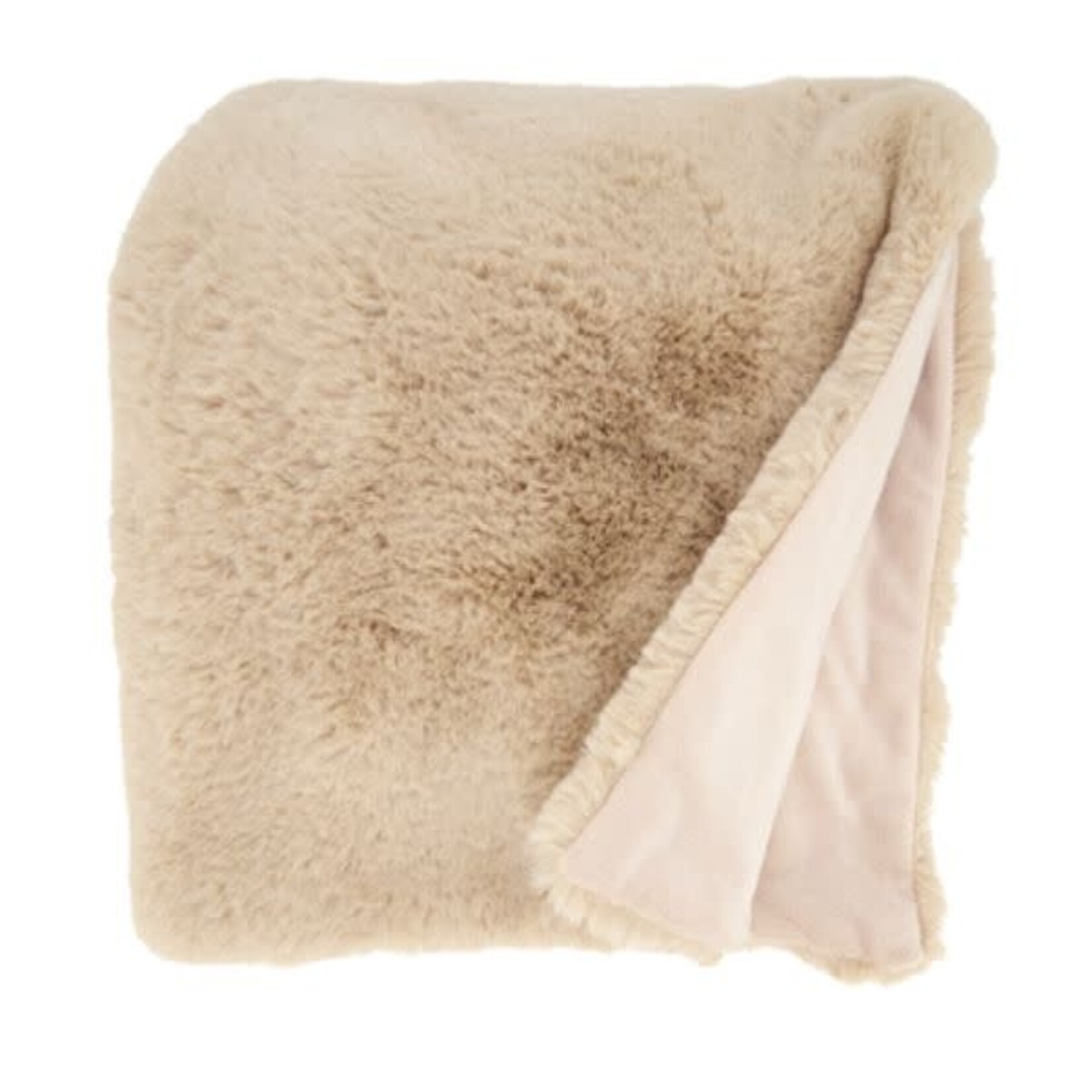 Fur Throw, Faux Rabbit, Natural, 50 X 60 in.