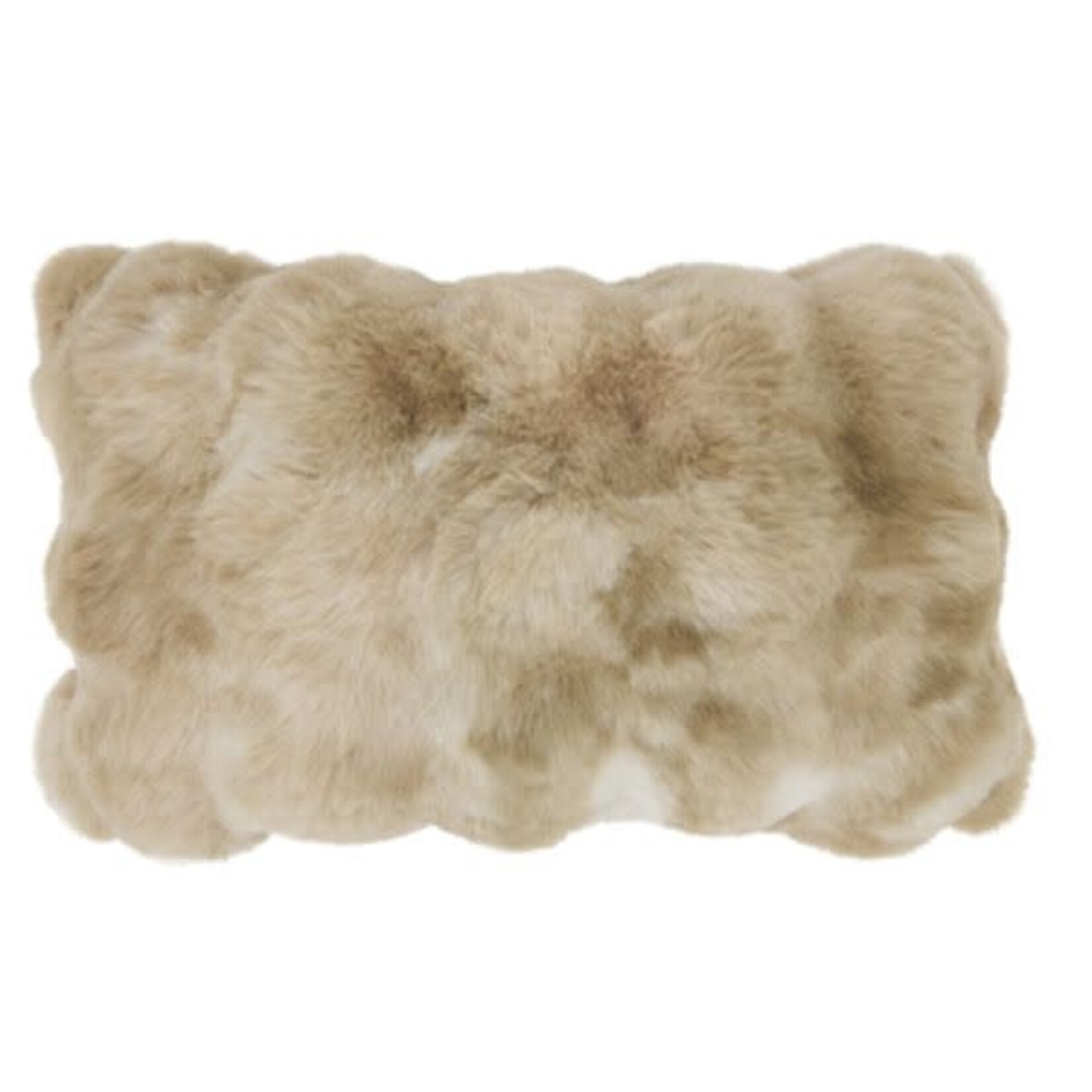 Fur Pillow, Bubble Faux, Down Filled, Natural, 12 X 20 in.