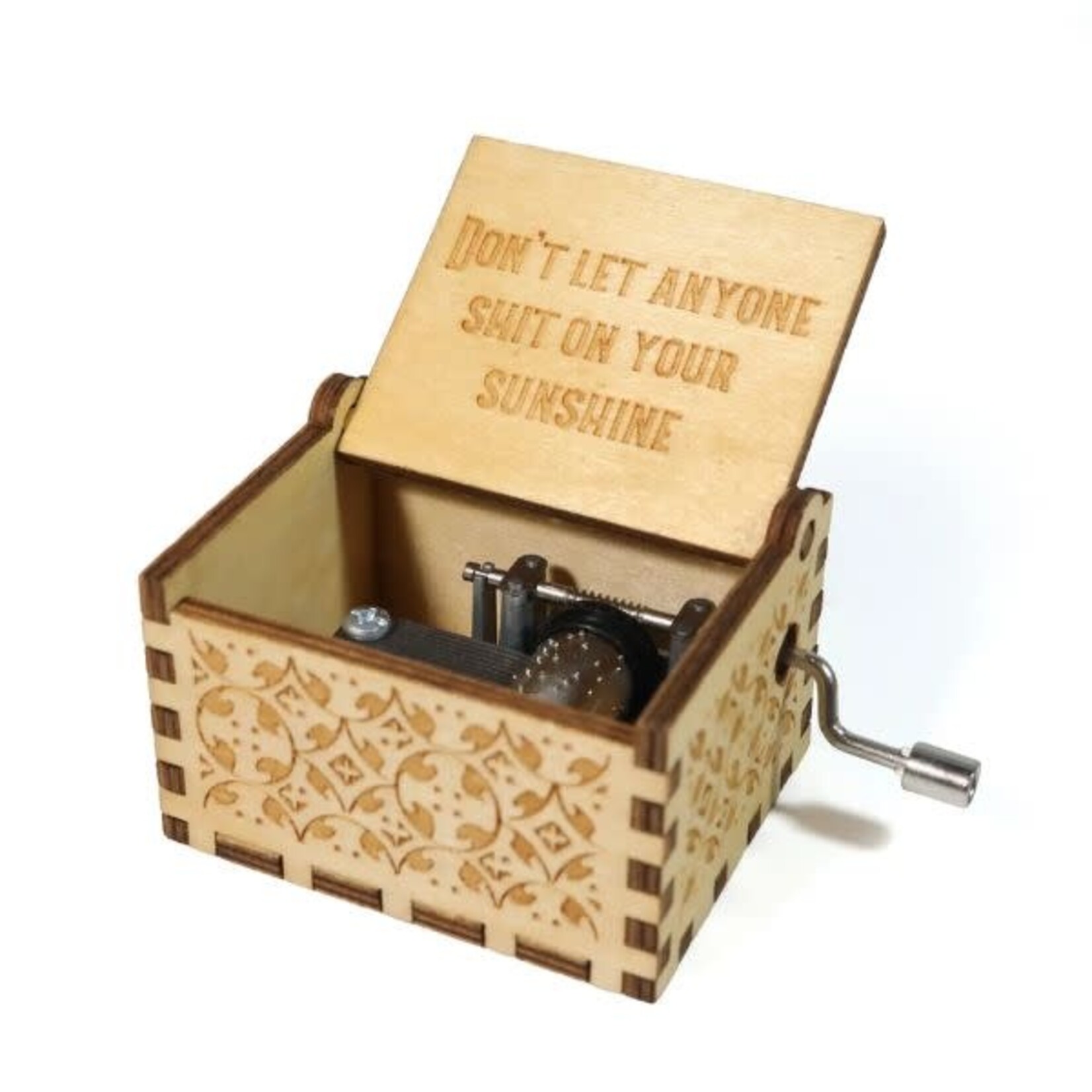 Bad Betty Greeting Co. Hand-Crank Music Box, Don't Let Anyone Shit on Your Sunshine