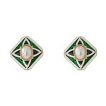 Ellemadera Chic Geometric Pearl Drop Earrings, 2 X 3 in.