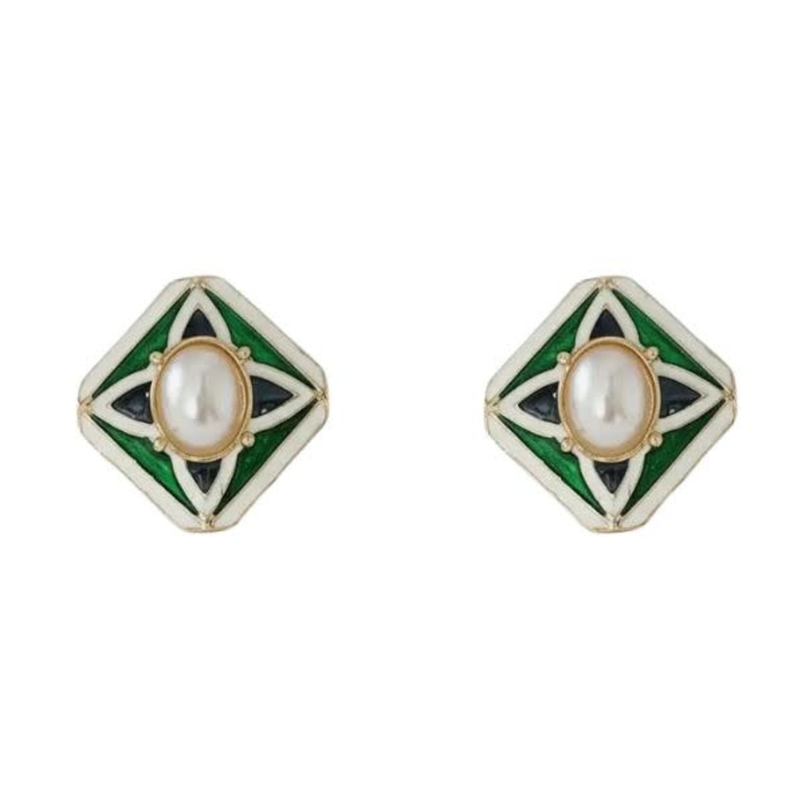 Ellemadera Chic Geometric Pearl Drop Earrings, 2 X 3 in.