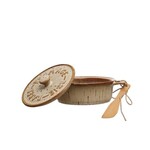 Round Stoneware Brie Baker w/ Bamboo Spreader, 9.25 in.