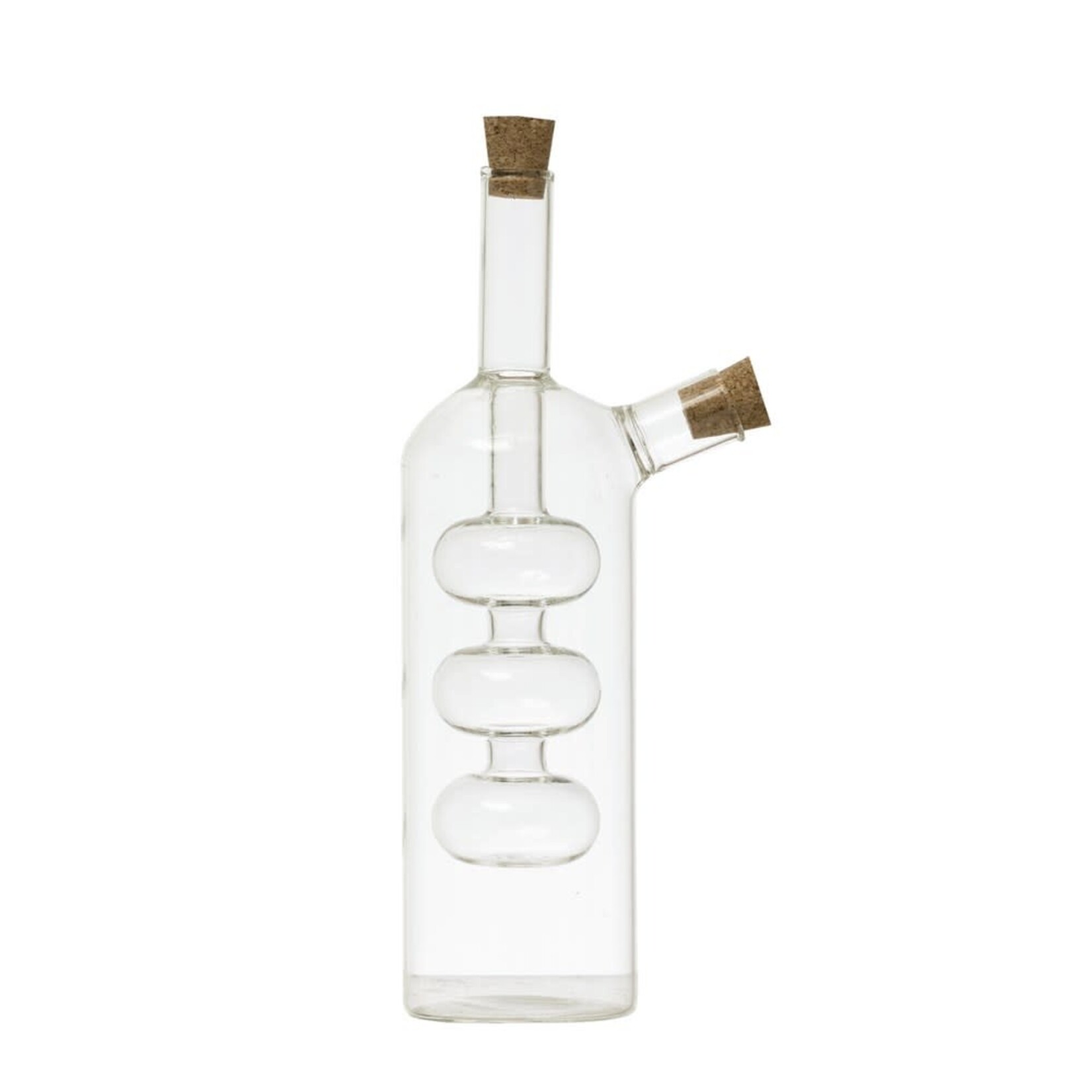 Hand-Blown Glass Oil & Vinegar Cruet with Cork Stoppers