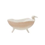 Footed Bird Bowl, White Speckled