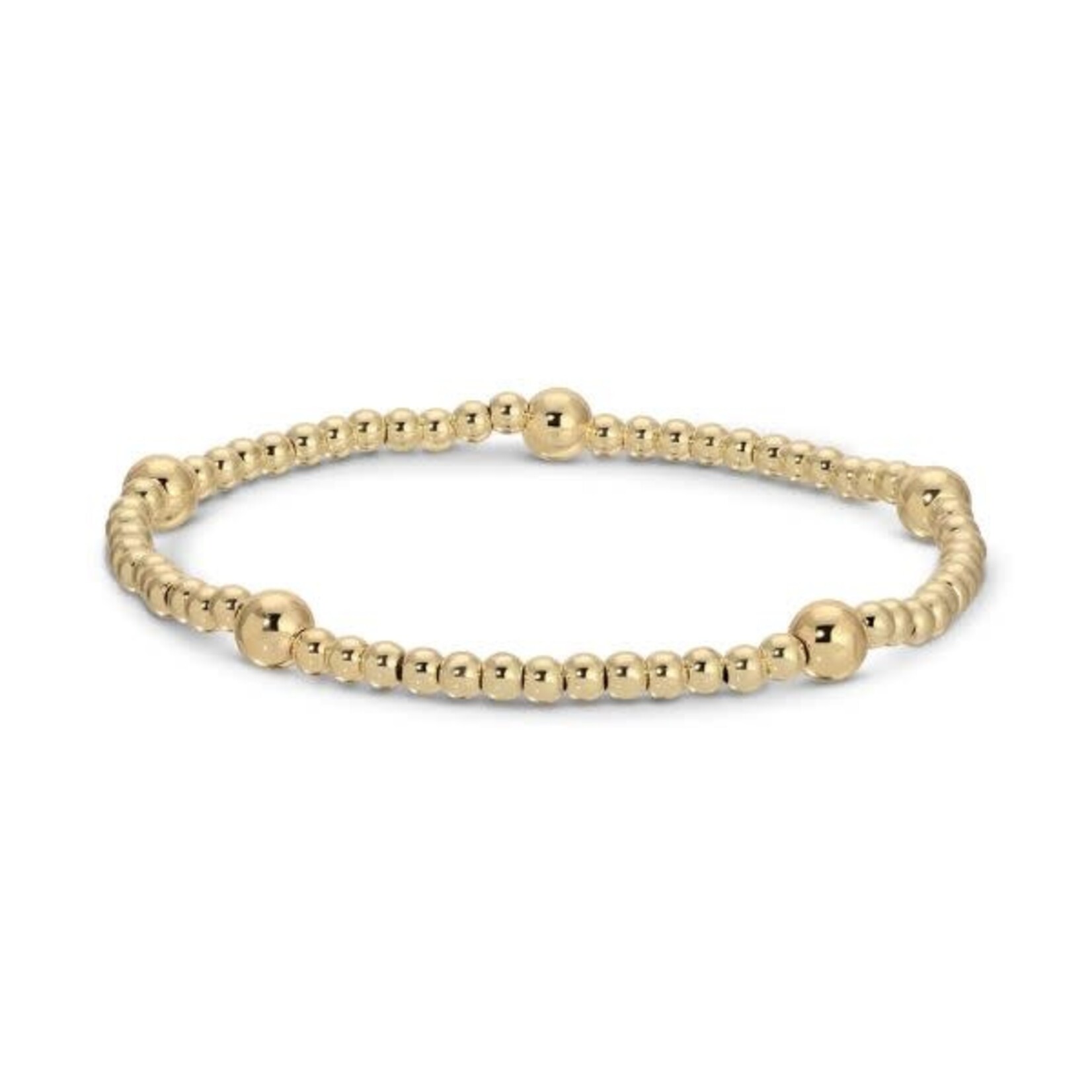 Splendid Iris Stretch Bead Bracelet, 3mm & 5mm Accents, Gold