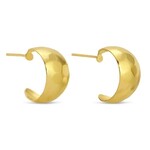 Splendid Iris Textured Wide Rounded Hoops, Gold, 73 in.