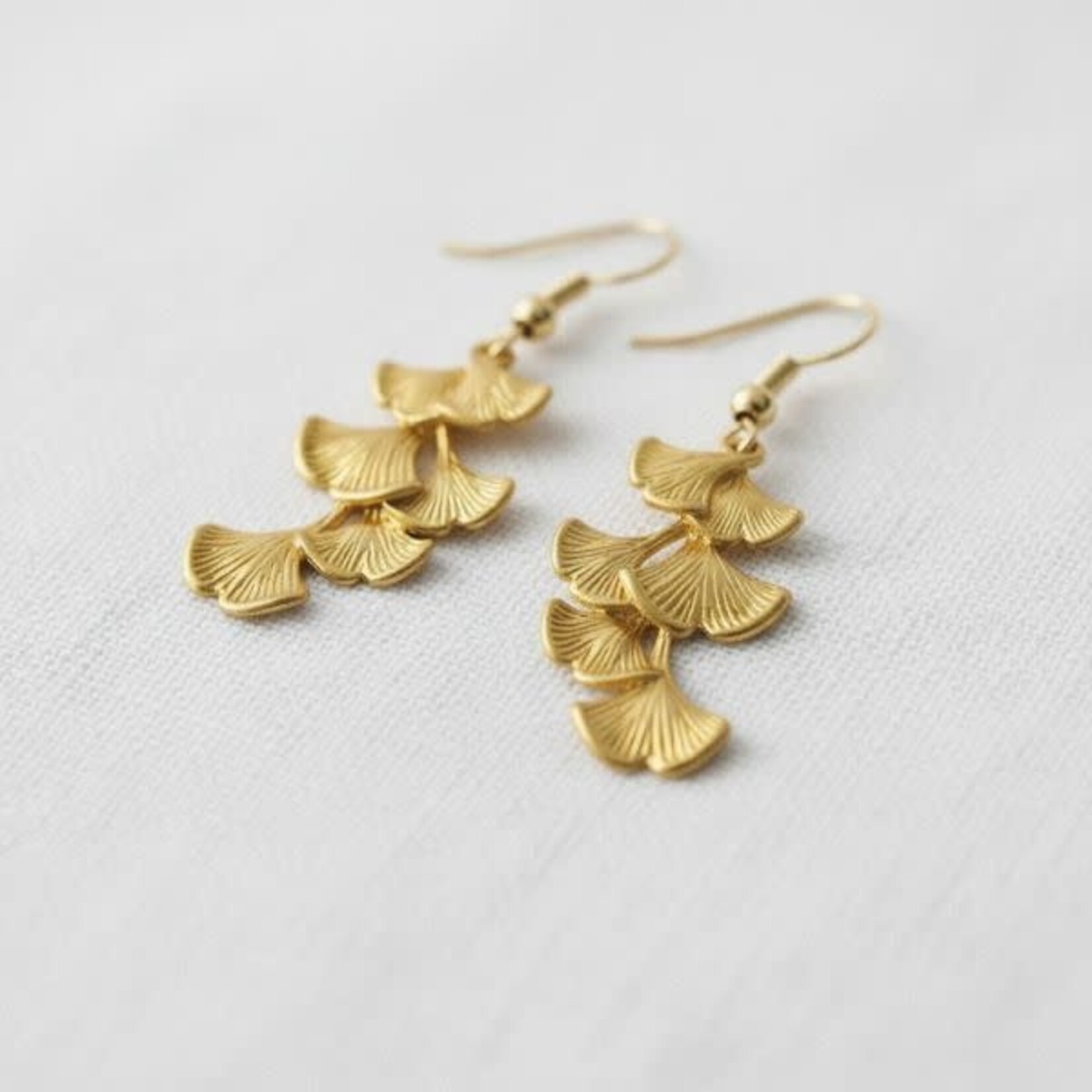 Ellemadera Ginkgo Leaf Tassel Dangle Earrings, 2 in.