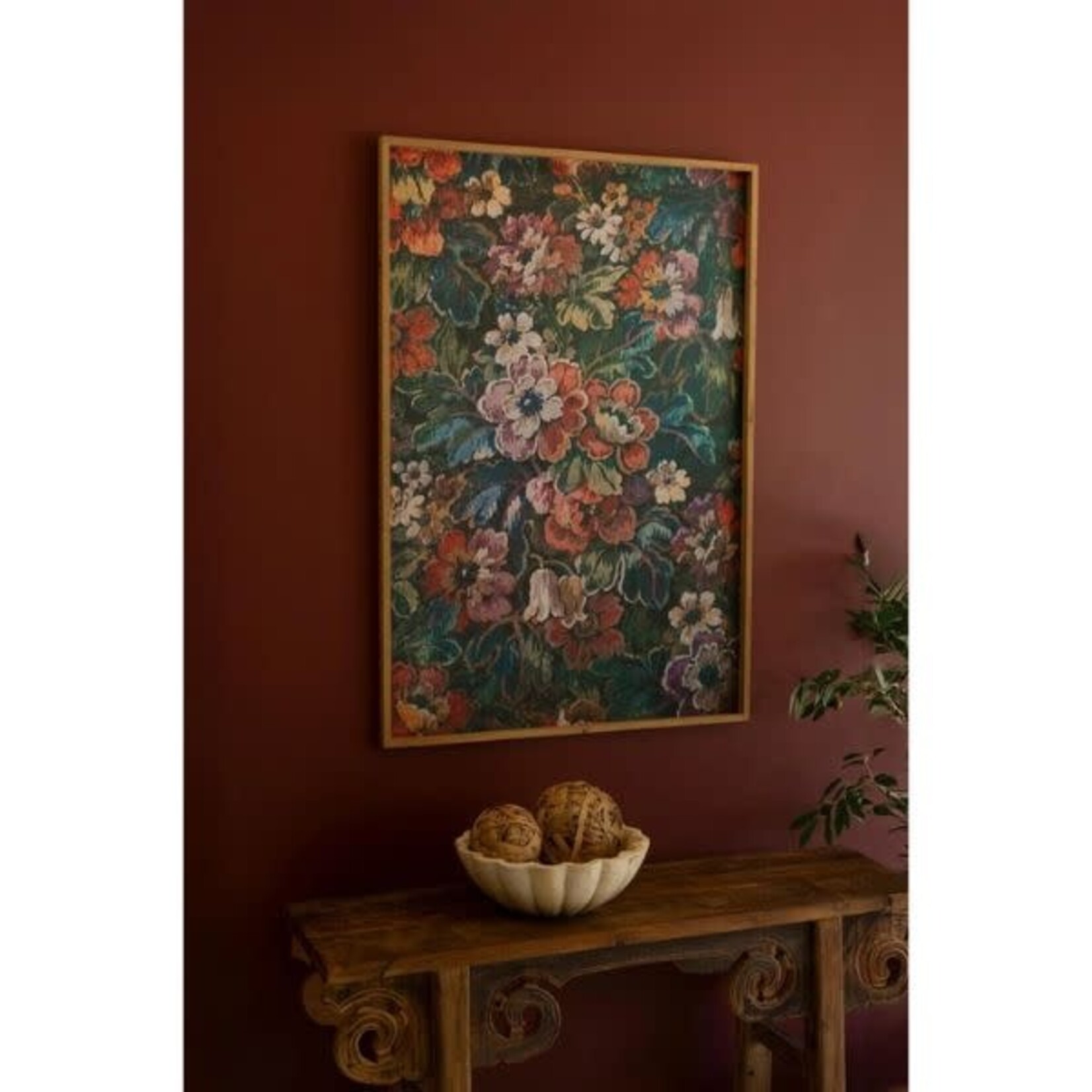 Wood Framed Floral Print, 31 X 1 X 45 in.