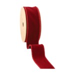 LA Ribbons Wholesale Wired 1.5 in. Double Sided Velvet Ribbon, Bordeaux, 10 yd.