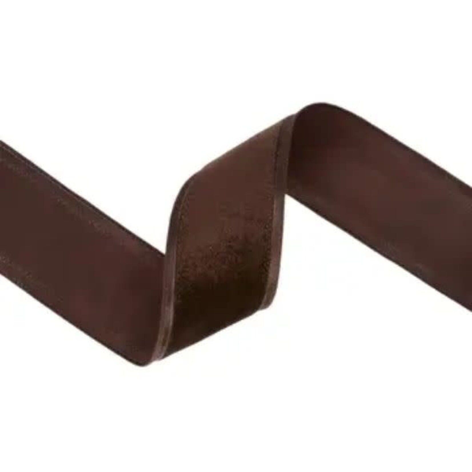 LA Ribbons Wholesale Wired 2.5 in. Velvet Ribbon, Brown, 10 yd.