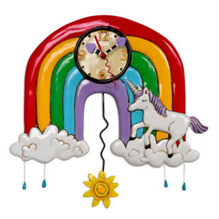 Allen Designs Rainbows & Unicorns Clock
