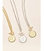 Toggle Sorority Gal Initial Necklaces Two-Tone E