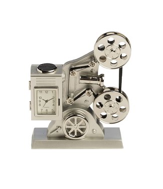 Black/Silver Movie Projector Desk Clock