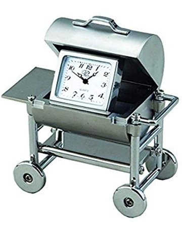 Sanis Silver BBQ Grill Desk Clock