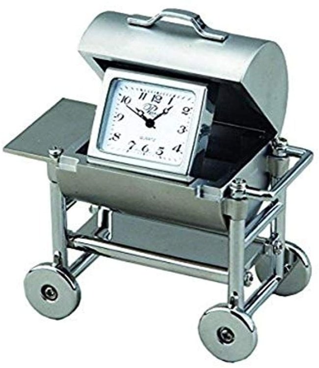 Silver BBQ Grill Clock