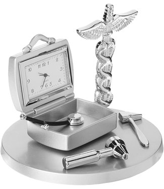 Silver Doctor's Desk Clock