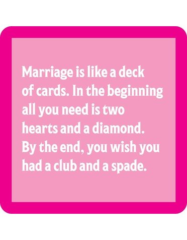 Iamtra/ Drinks on Me Coasters Marriage Deck of Cards Coaster