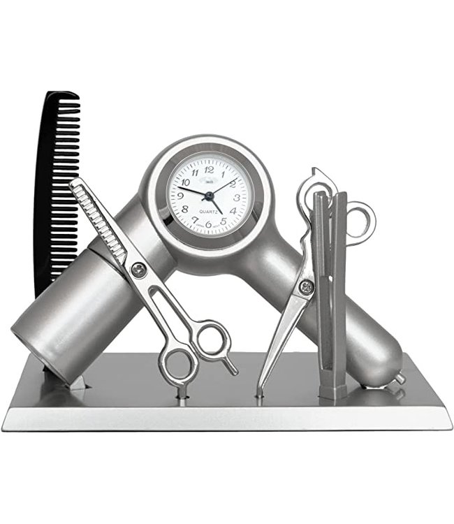 Silver Hair Stylist Clock