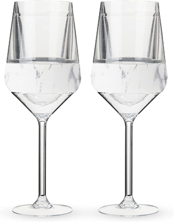Wine FREEZE Stemmed Cooling Cups in Marble by HOST Mark Anthony's Gifts