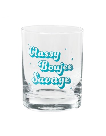 Totalee Gift Classy Boujee Savage Rocks Glass