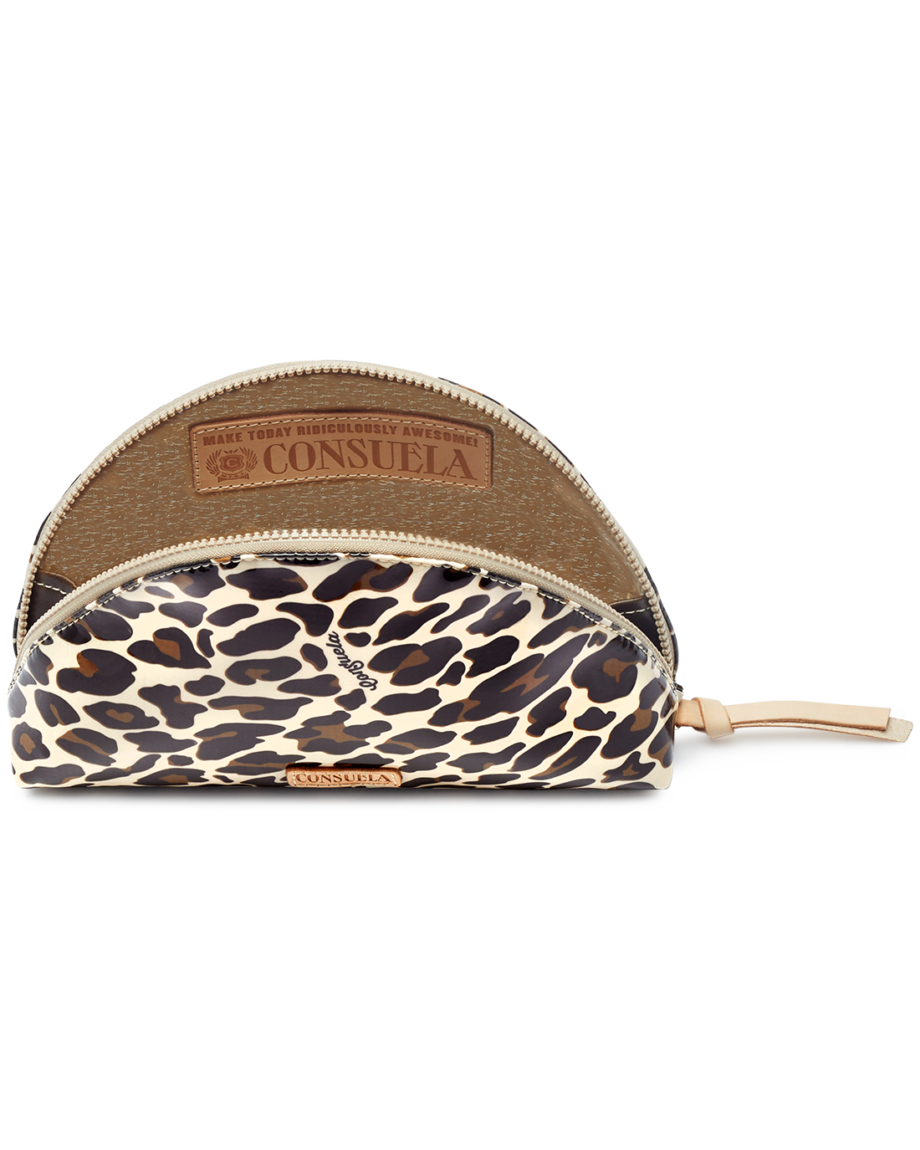 Consuela Mona Brown Leopard Large Cosmetic Case