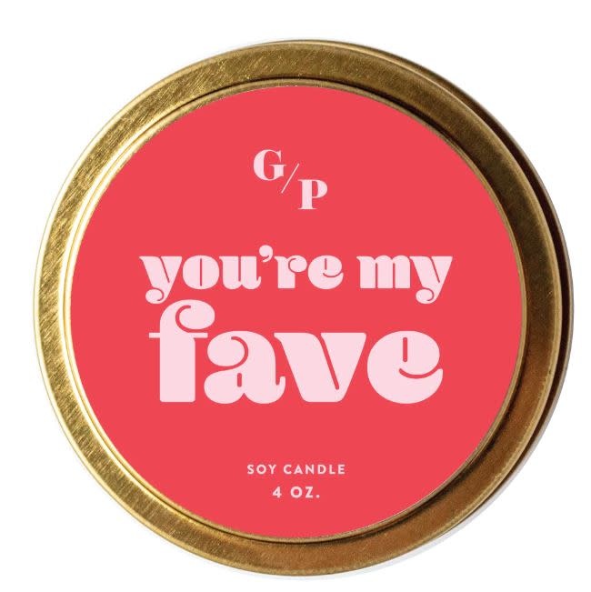GP Candle Co You're My Fave 4oz Just Because Candle Tin