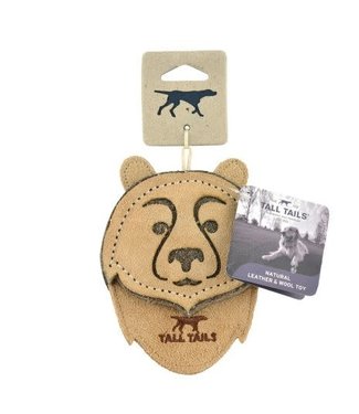 Natural Leather Bear Dog Toy