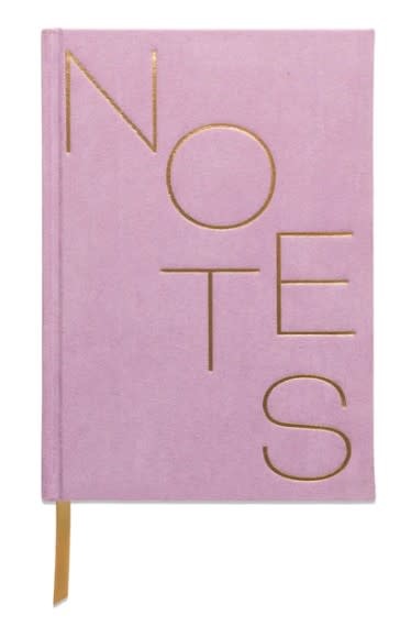 Designworks Ink Lilac Notes Hard Cover Suede Cloth Journal with Pocket
