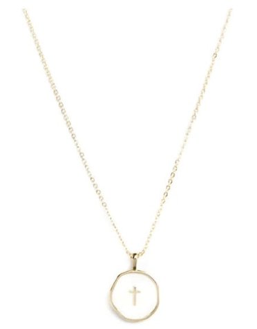 Splendid Iris Gold Tiny Cross Pendant Necklace