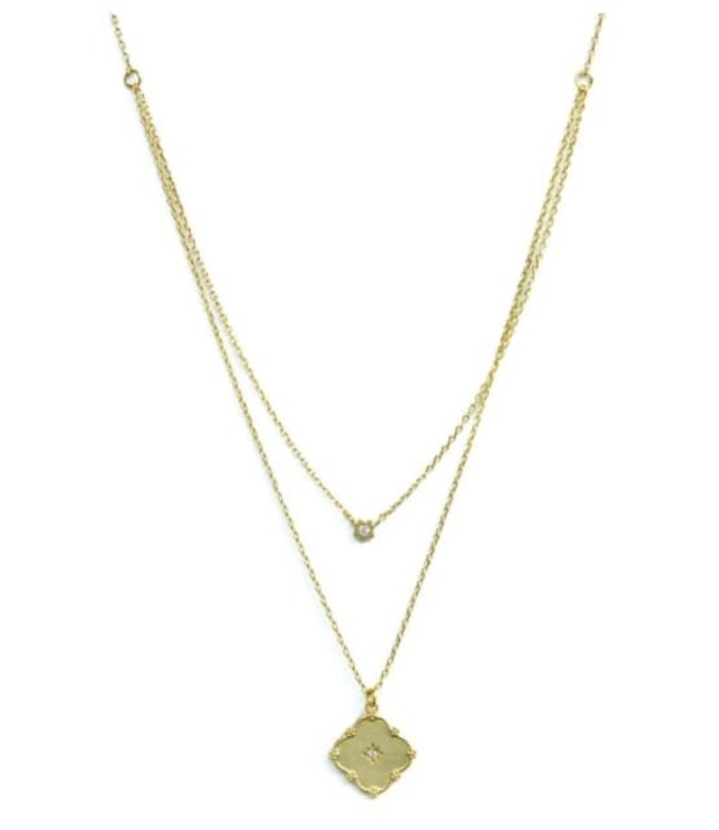 Gold Medallion with Starburst Necklace