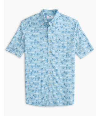 Nice to Sea You Printed Short Sleeve Button Down Shirt