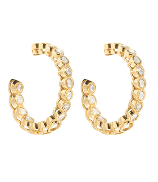 Polki Gold Vermeil Diamond Hoops