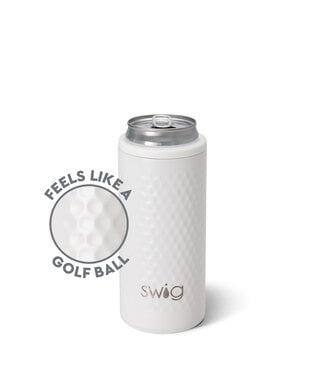 Golf White Textured | 12oz Skinny Can Cooler