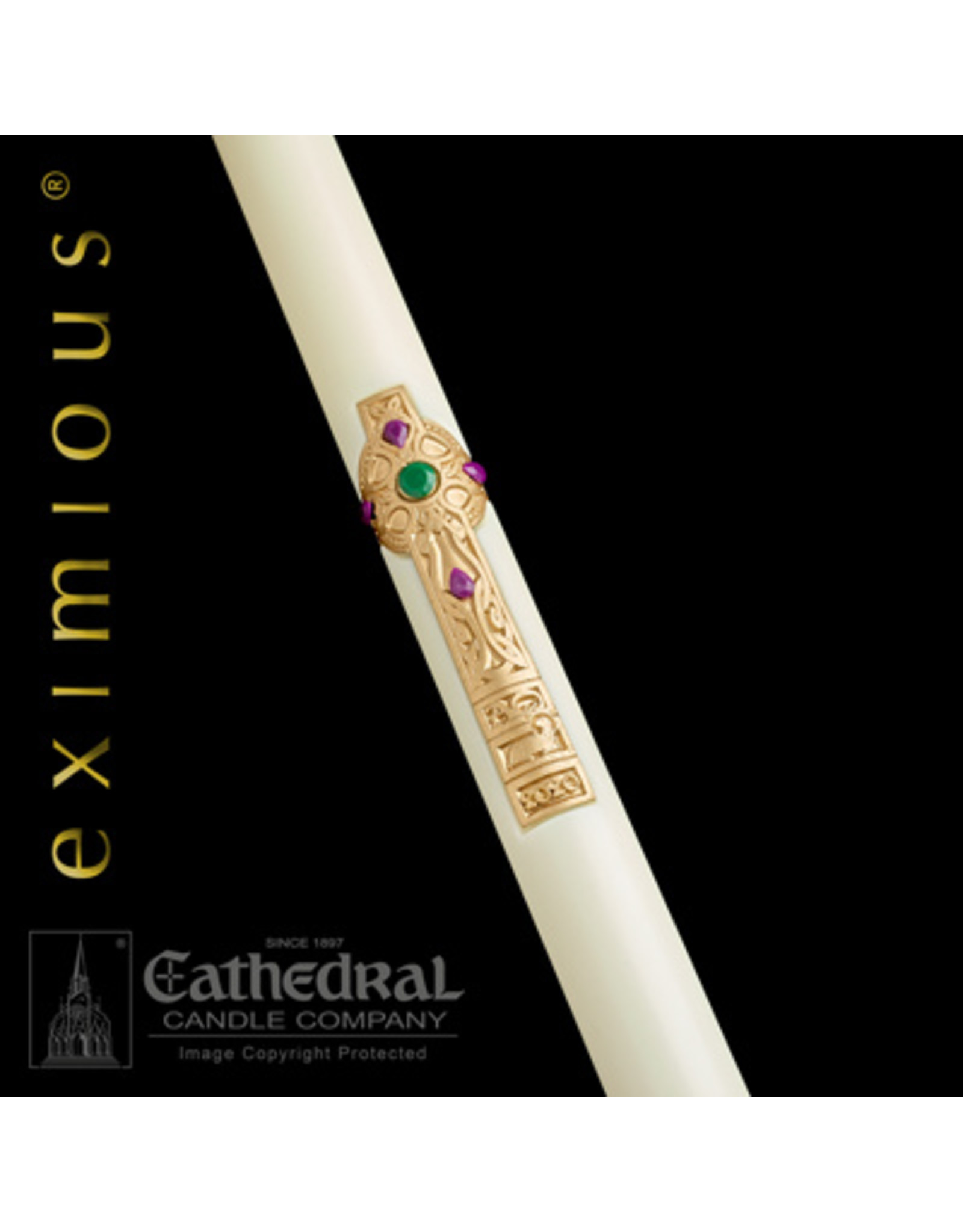 Cathedral Candle Cross of Erin Paschal Candle