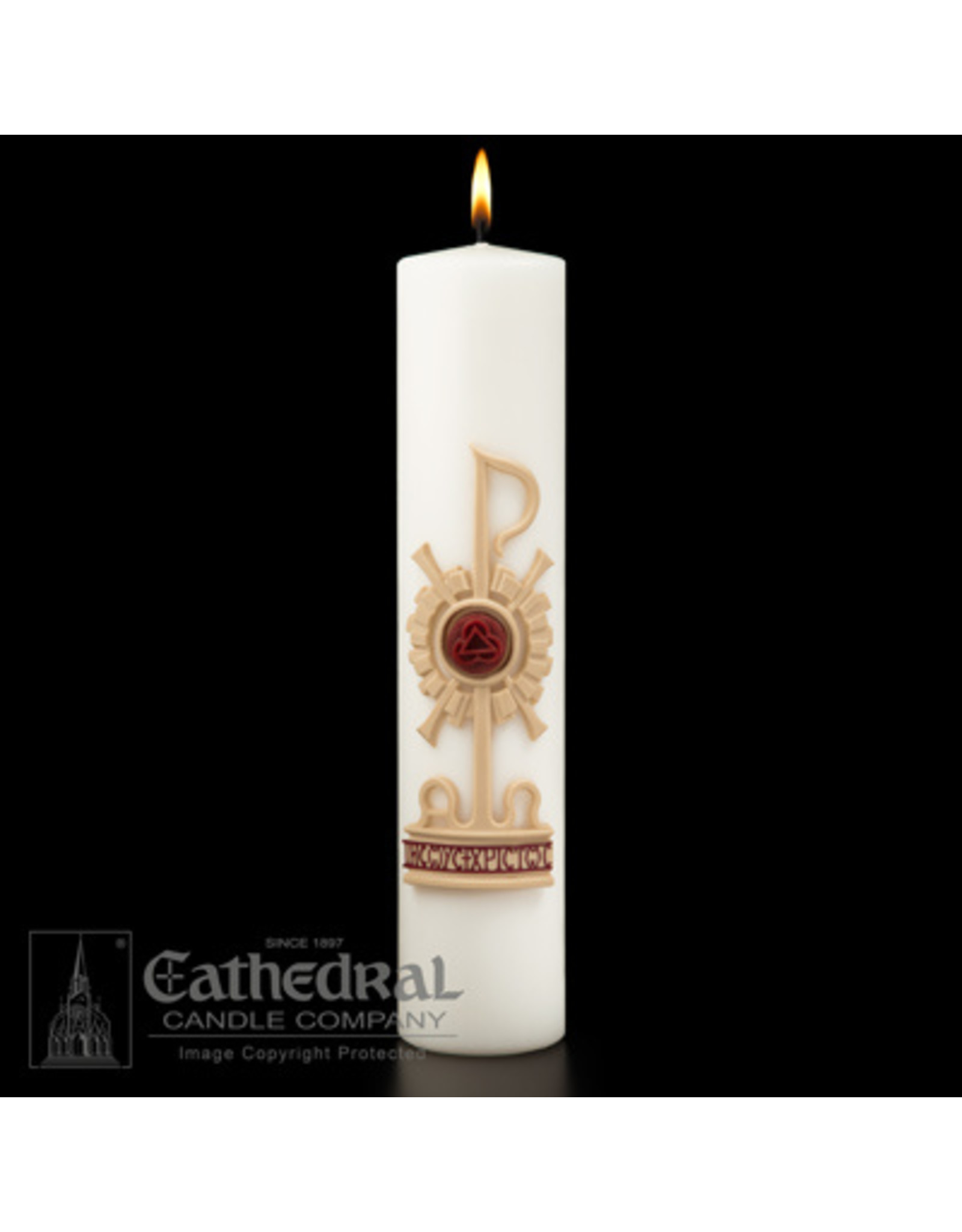 Cathedral Candle Christ Candle - Holy Trinity - 3x14 - Sculptwax