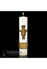 Cathedral Candle Christ Candle - Cross of St. Francis - 3x14 - Sculptwax