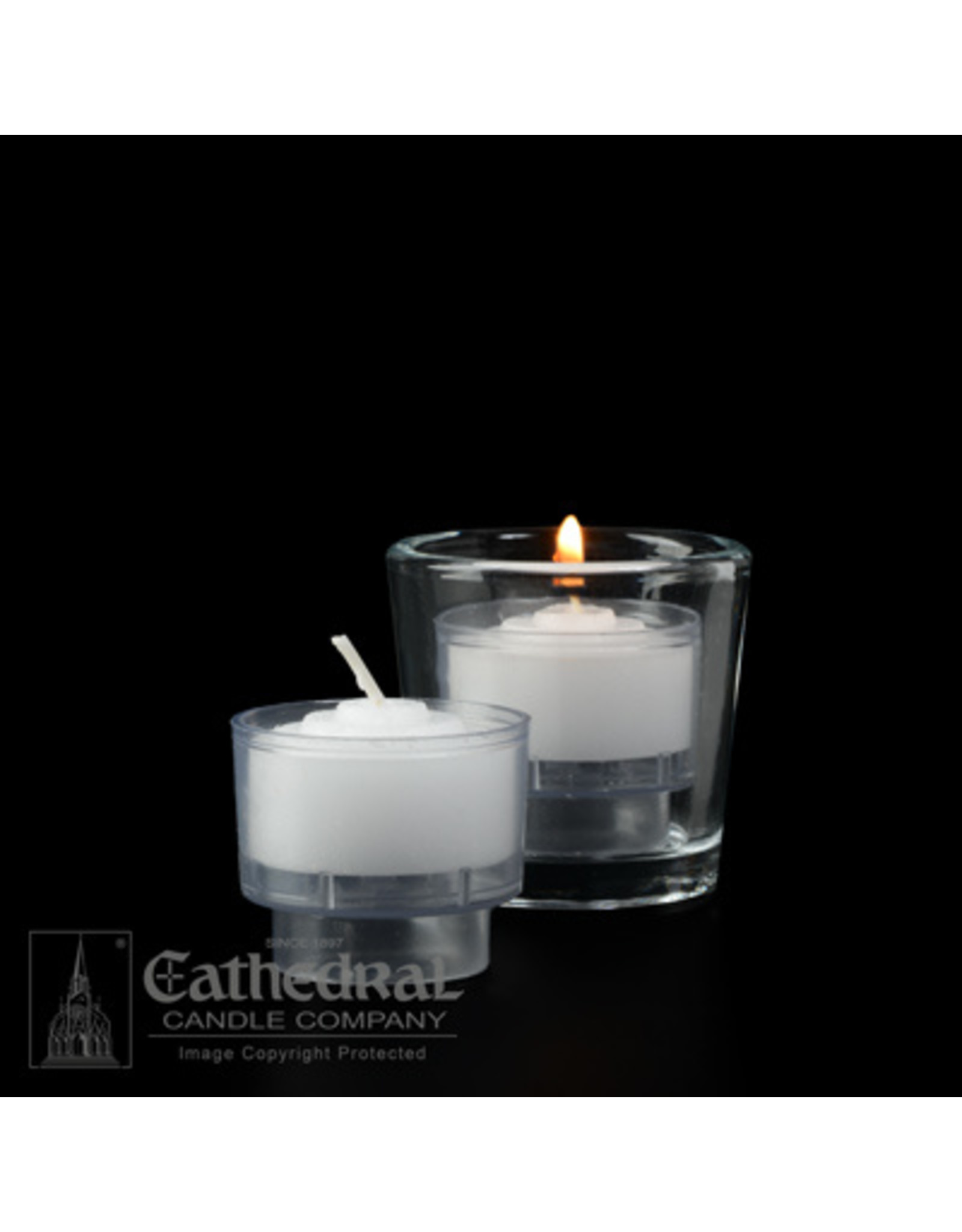 Cathedral Candle 4-Hour Crystal (Clear) Votive ez-Lite Candles (Box of 144)