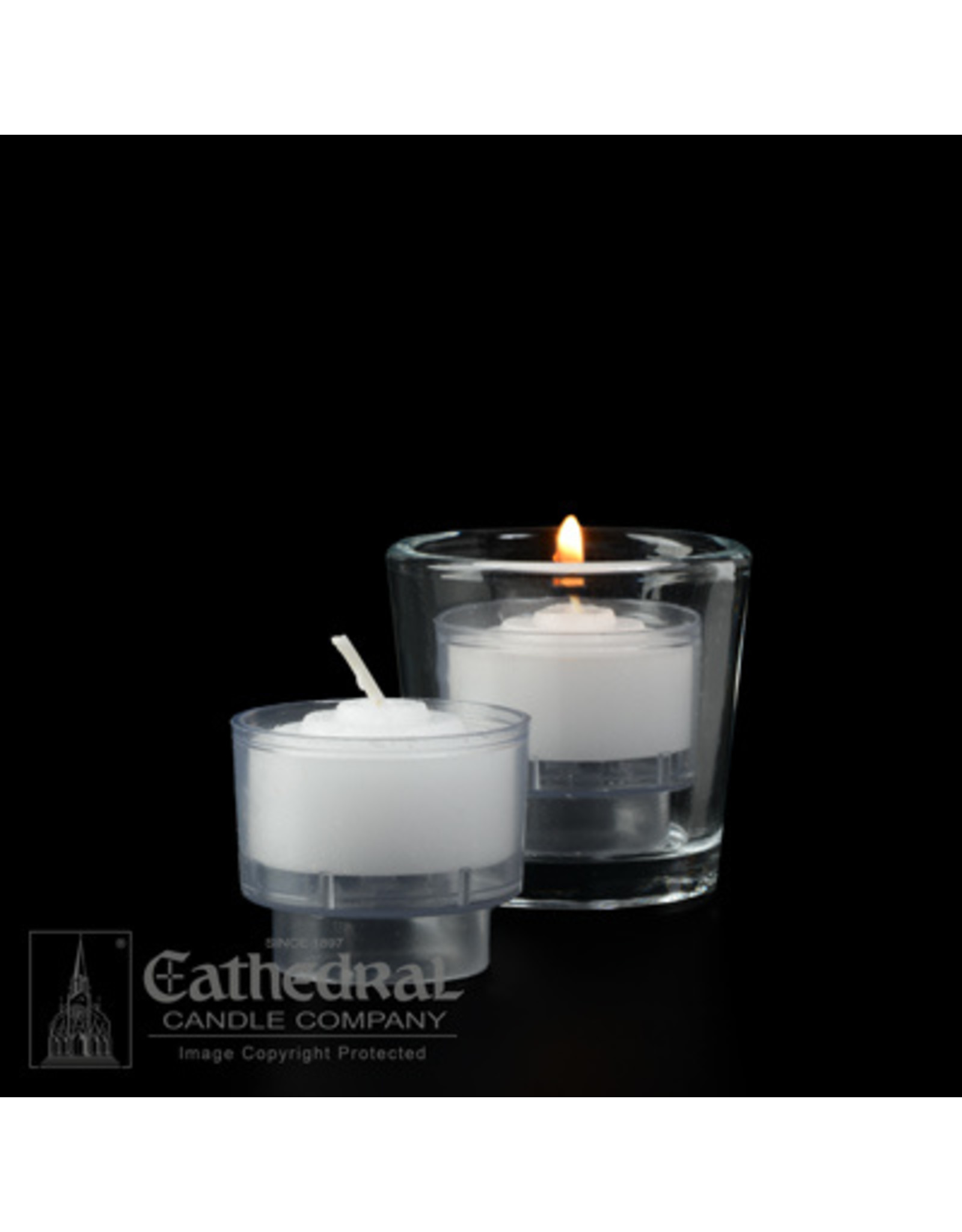 Cathedral Candle 4-Hour Crystal (Clear) Votive ez-Lite Candles (Case of 2 Boxes)