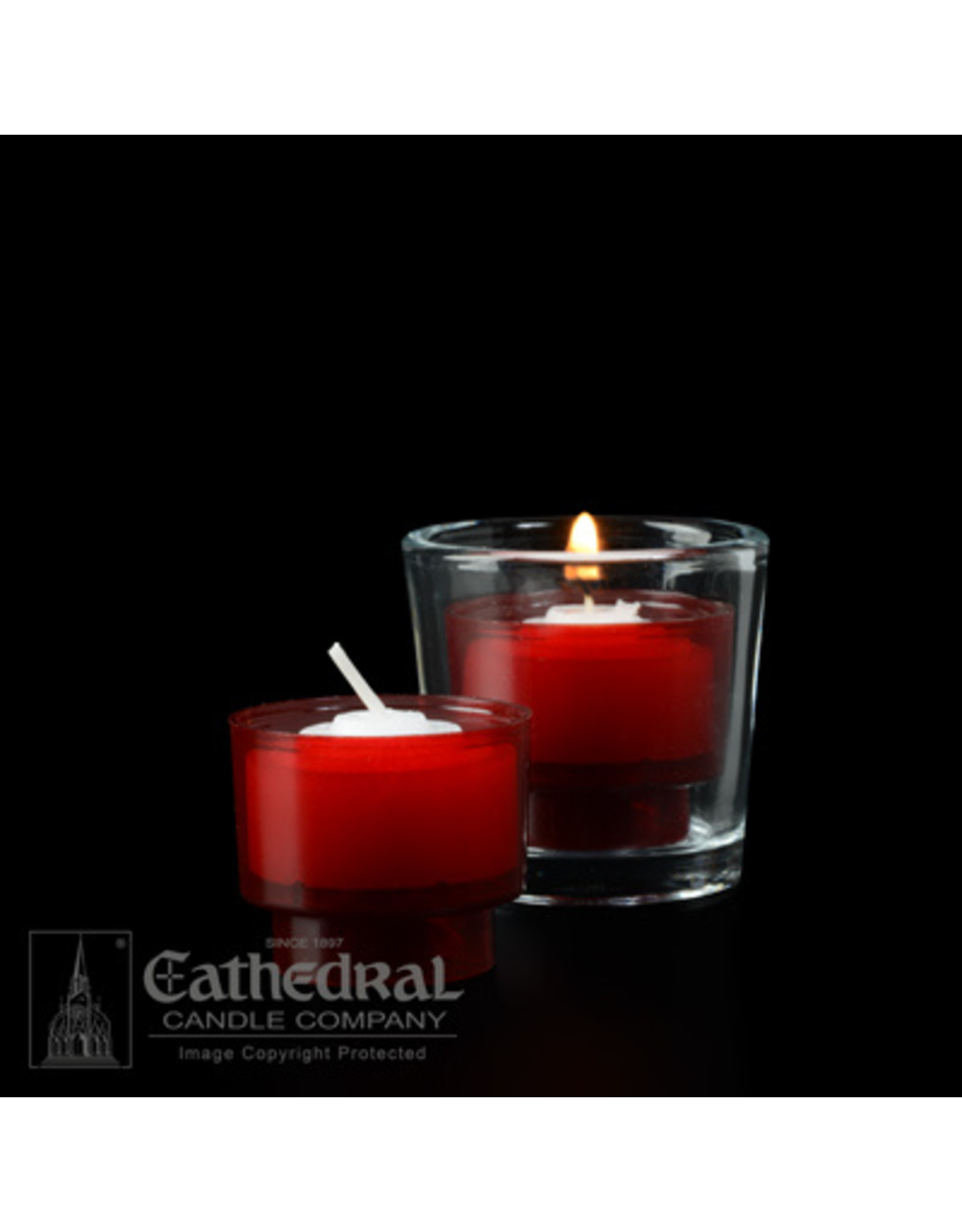 Cathedral Candle 4-Hour Ruby Votive ez-Lite Candles (Box of 144)