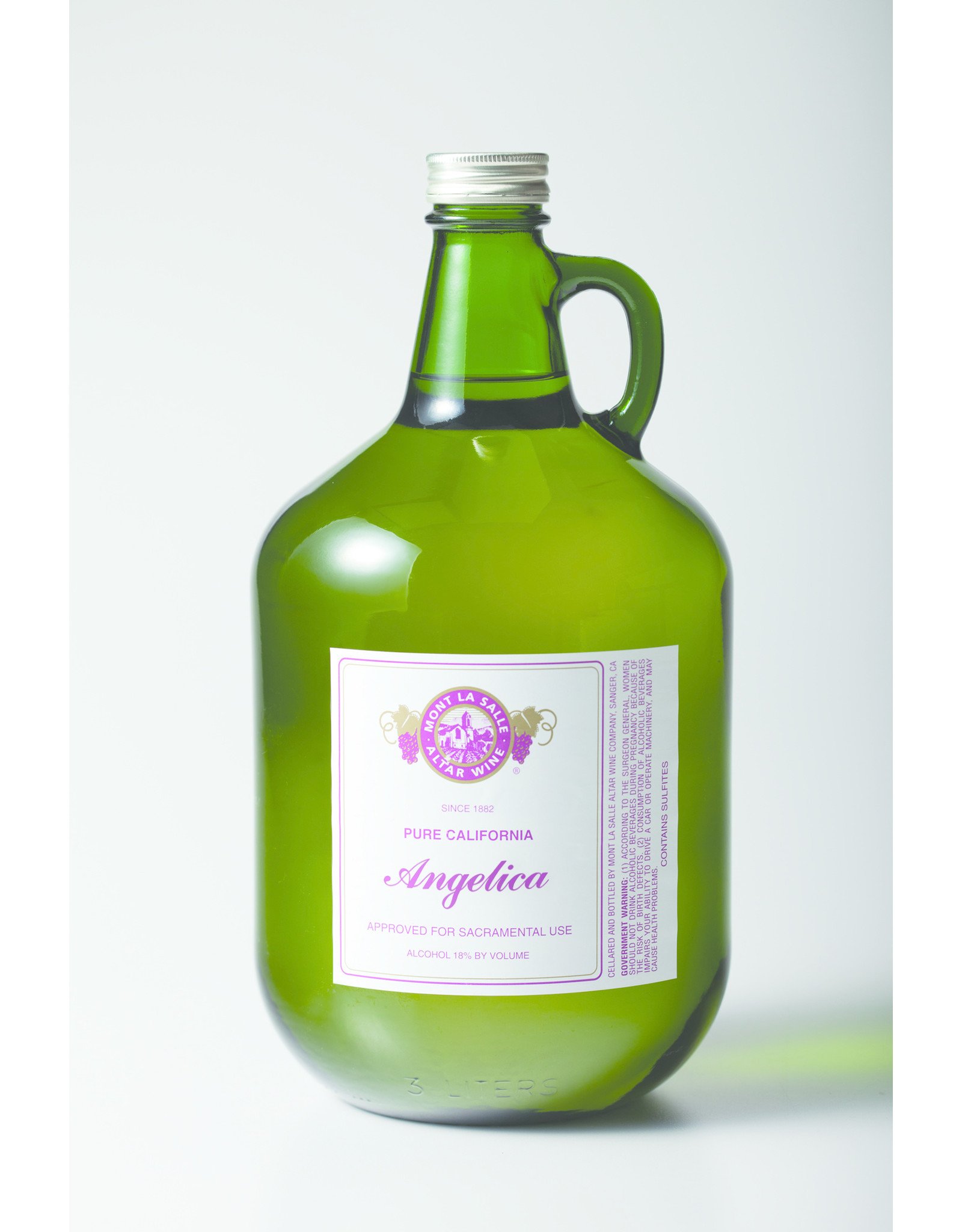 Napa Valley (Mont La Salle) $129.90 Angelica Jugs CANNOT BE SOLD ONLINE, CALL TO ORDER Angelica (4 3-L Jugs) Wine