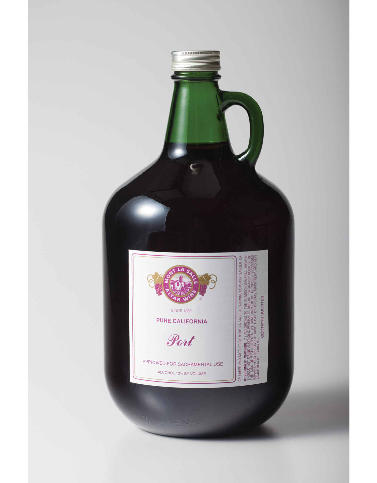 Napa Valley (Mont La Salle) $129.90 Port Jugs CANNOT BE SOLD ONLINE, CALL TO ORDER Port (4 3-L Jugs) Wine