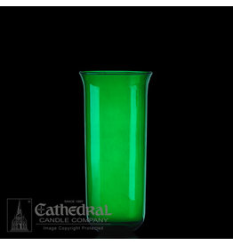 Cathedral Candle 8-Day Glass Globe - Green (Flared Top)