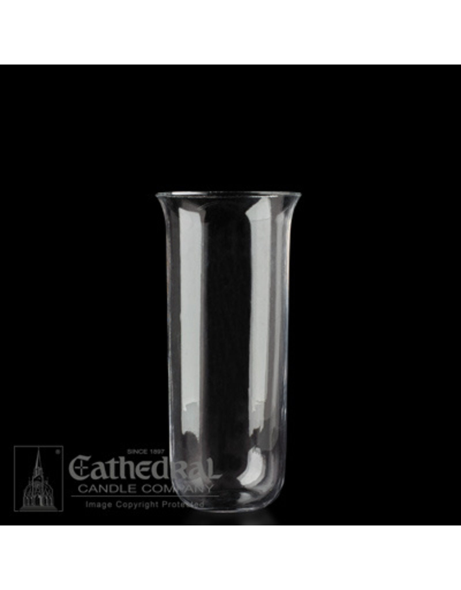 Cathedral Candle 8-Day Glass Globe - Clear (Flared Top)
